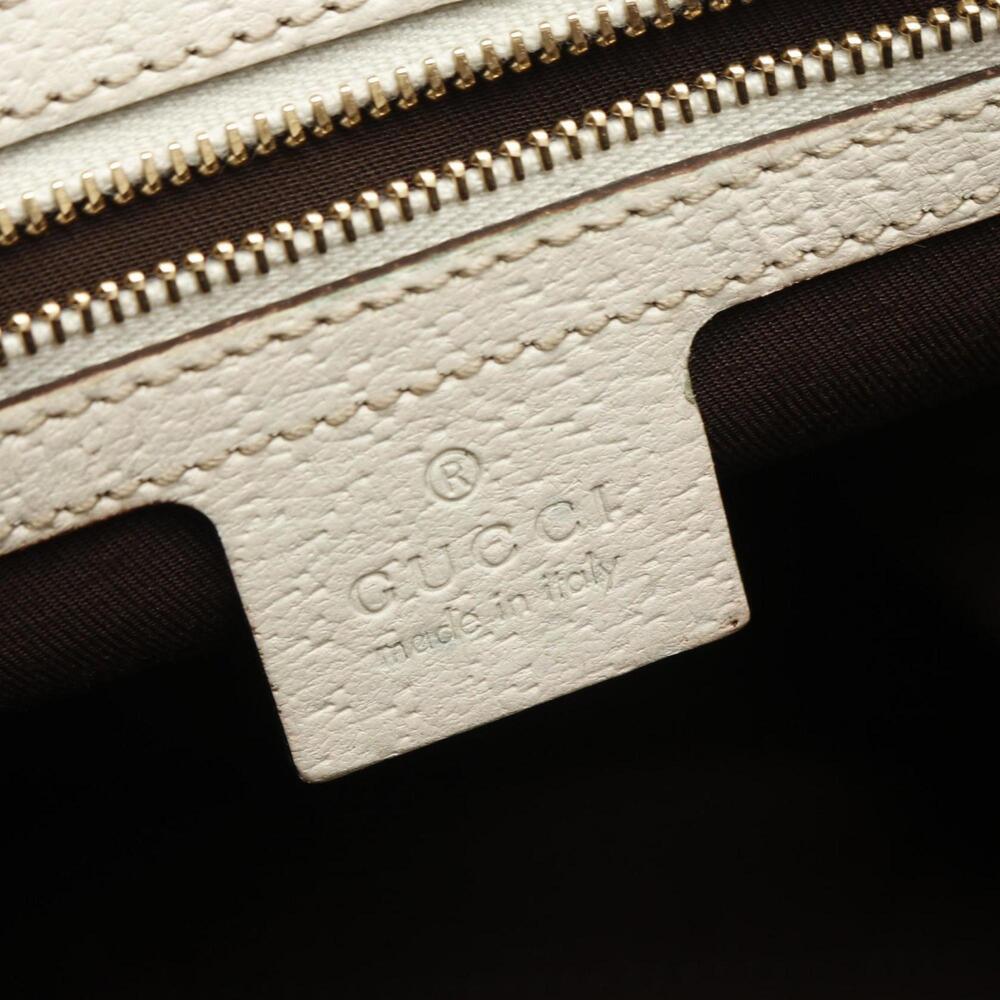 GUCCI Cream Leather Bamboo Tote Bag - Picture 4 of 10